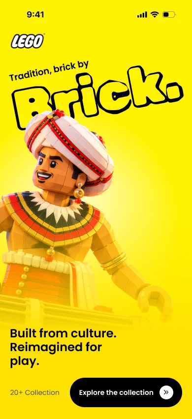 LEGO Sri Lanka collection app opening screen — concept mobile UI design